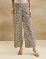 Beige Cotton Bagru Printed Shirt & Pant Set