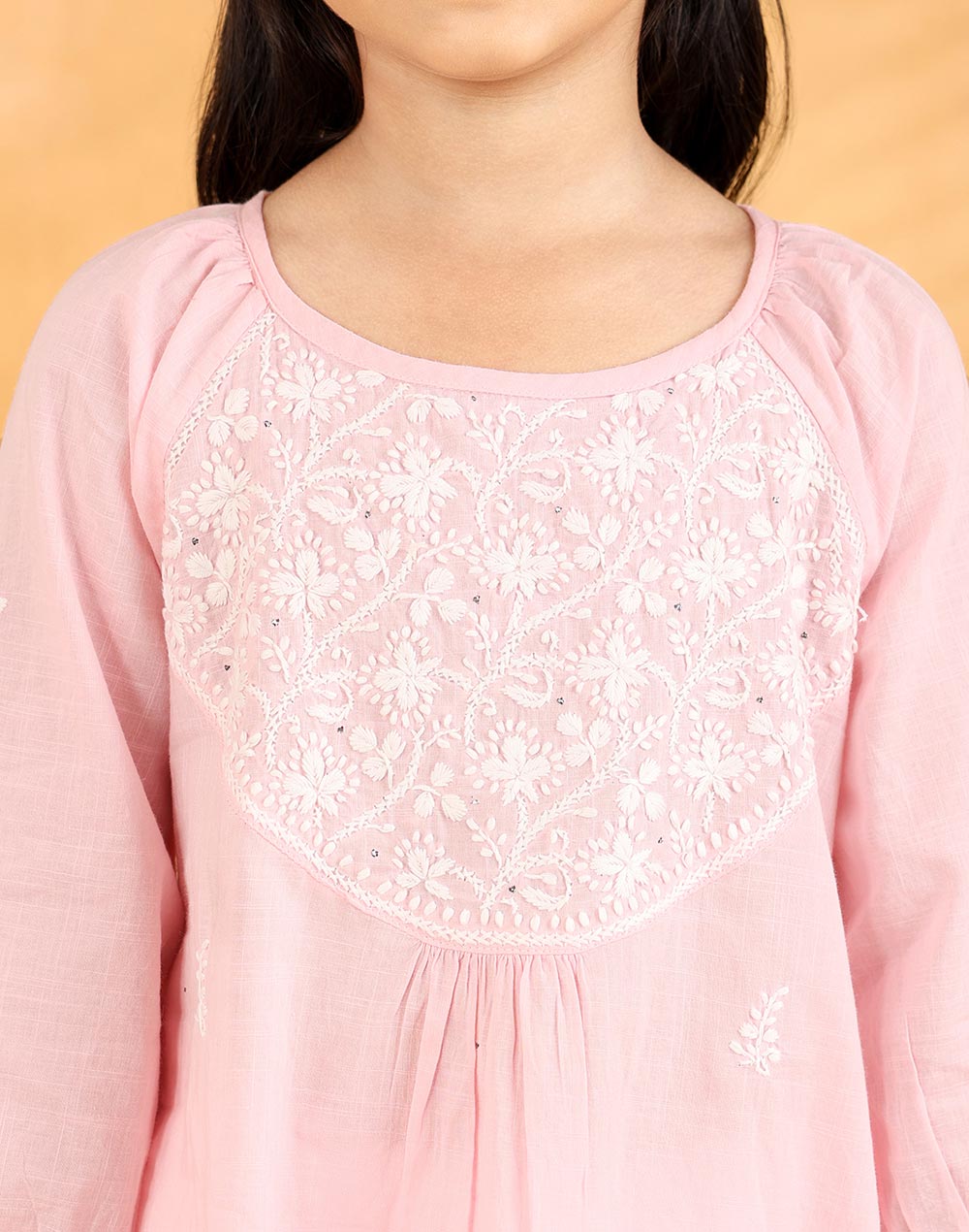 Pink Cotton Chikankari 3pc Salwar Set