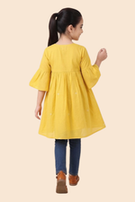 Yellow Cotton Chikankari Dress