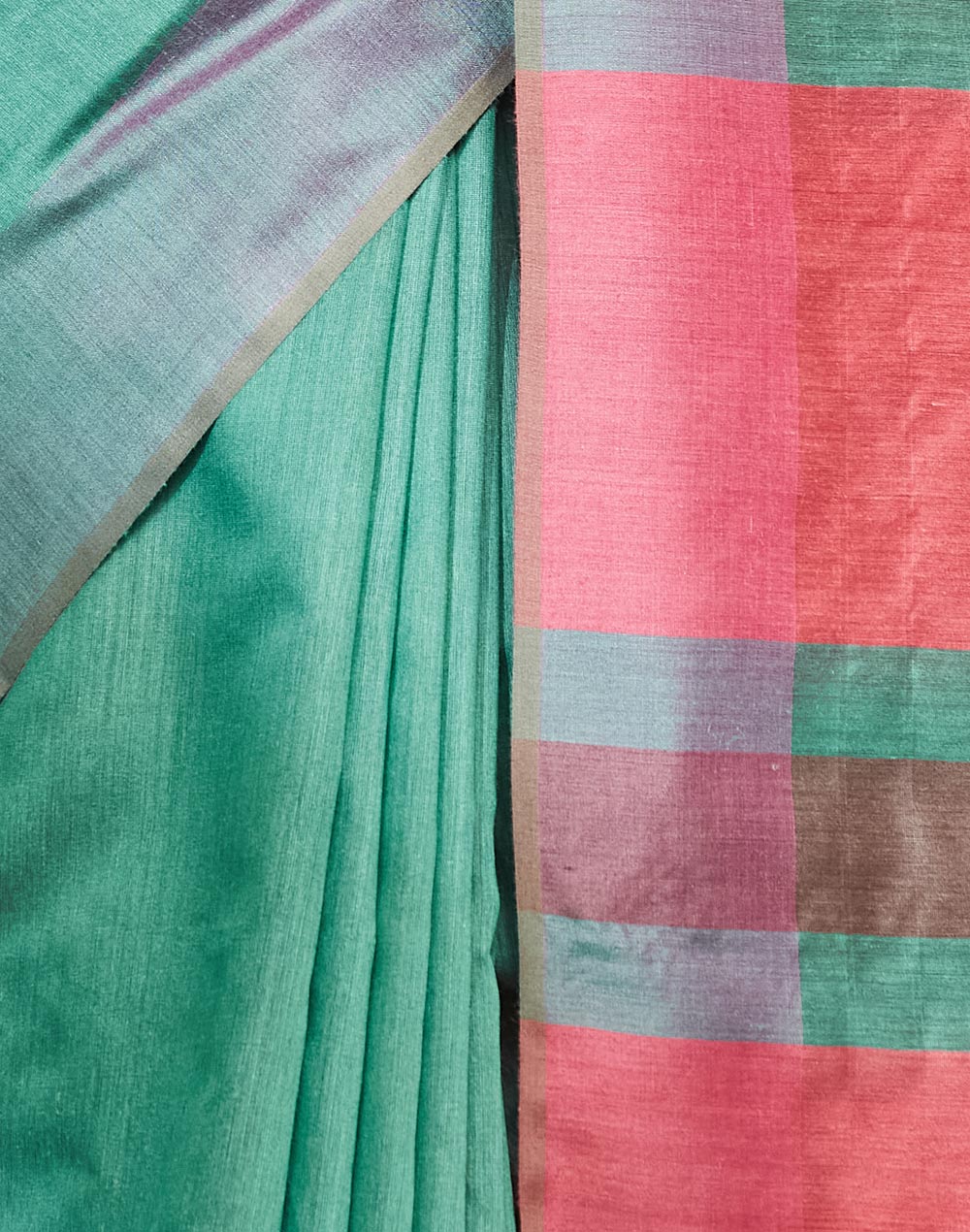 Green Silk Hand Woven Sari