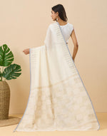 Natural Cotton Silk Blend Hand Woven Sari
