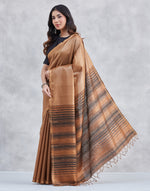 Brown Silk Blend Sari