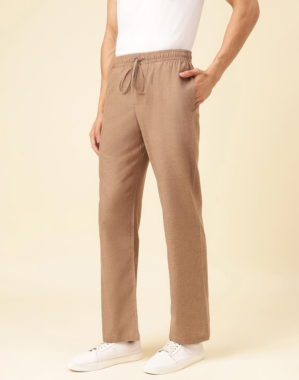 Offwhite Cotton Drawstring Pant