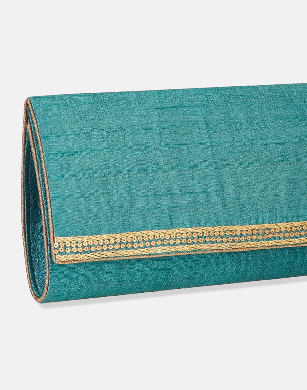 Green Hand Embroidered Clutch