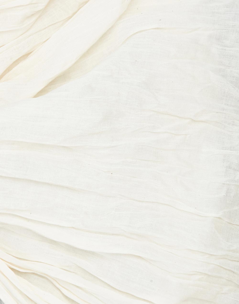 Beige Cotton Mull Plain Phunka Crinkle Dupatta