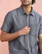 Grey Cotton Bush Shirt for Men with breathable cotton
