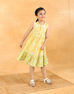 Yellow Cotton Printed Dress