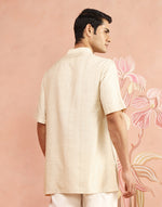 Texture and finish of the Off-White Stripe Short Kurta by Fabindia UK