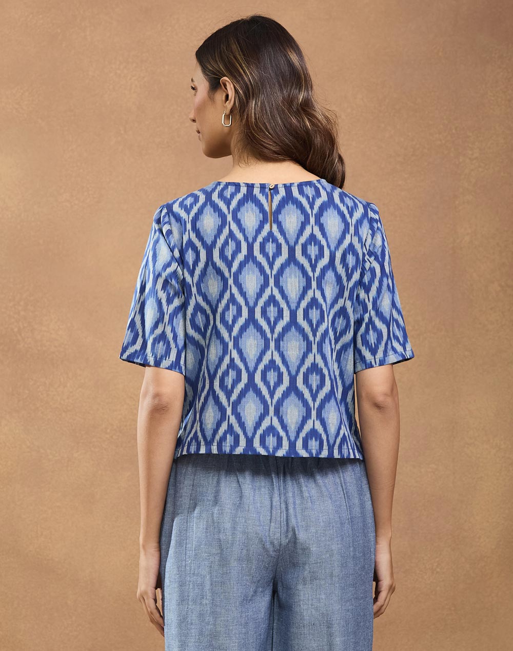Blue Cotton Short Top