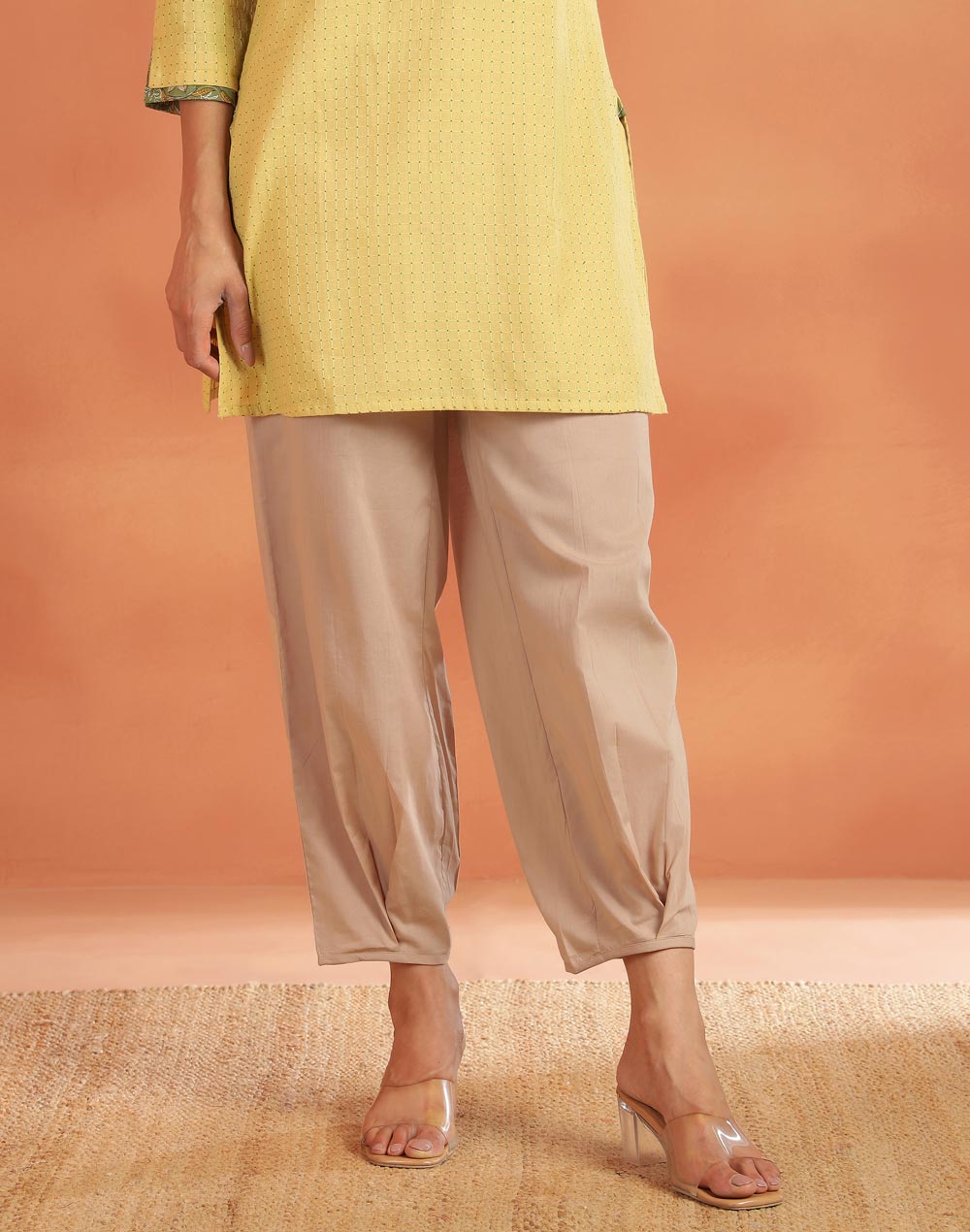 Beige Cotton Salwar