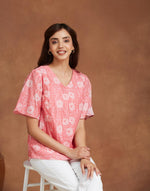 Pink Cotton Silk Printed Top