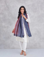 Black Silk Symphony Hand Block Printed Stole