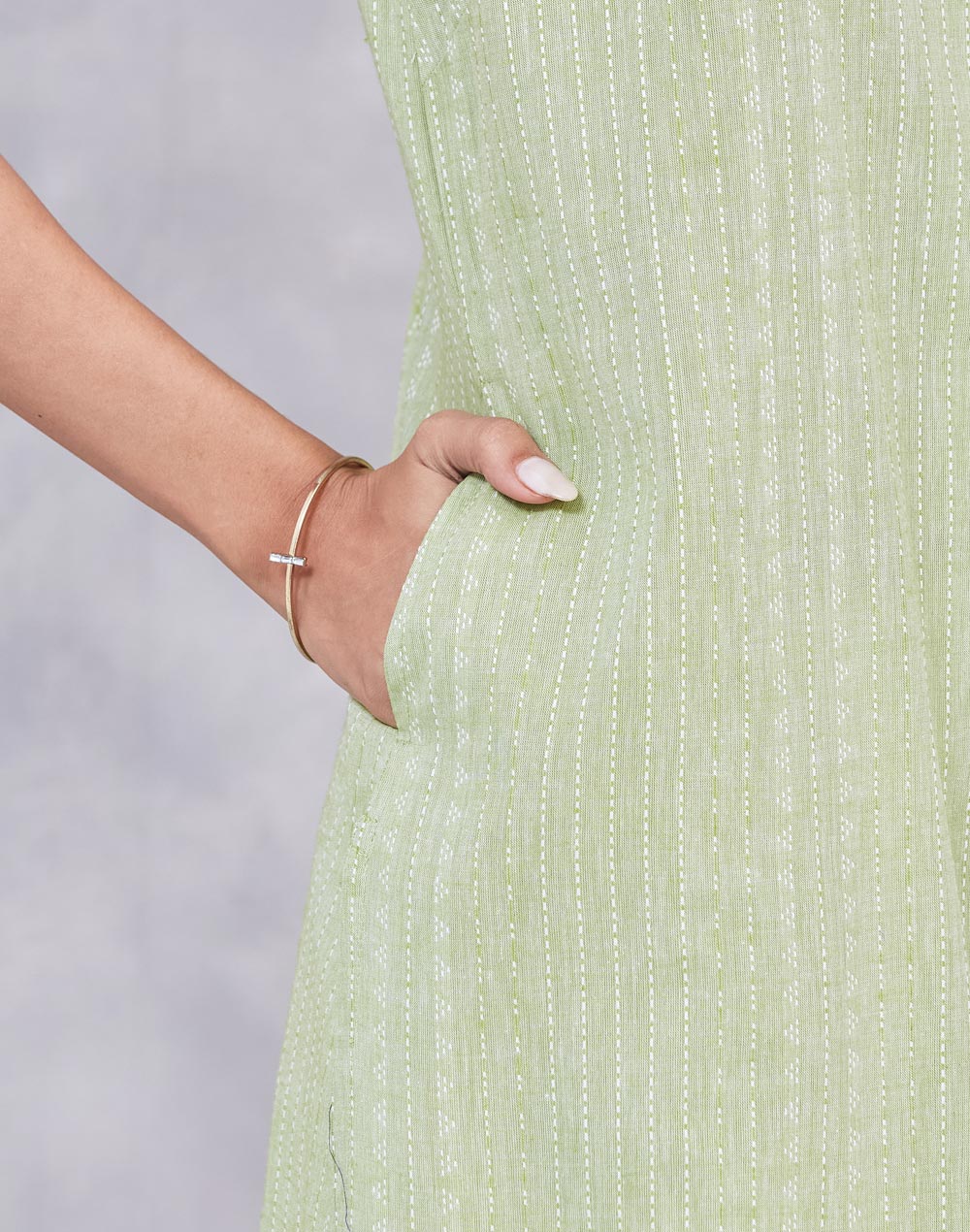 Green Cotton Long Kurta