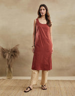 Maroon Cotton Slip & Long Kurta