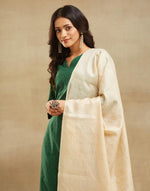 Offwhite Silk Blend Woven Dupatta