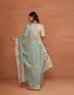 Green Cotton Silk Blend Woven Wonders Maheshwari Sari