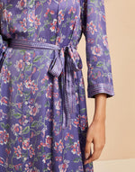 Blue Rayon Blend Hand Block Printed Maxi