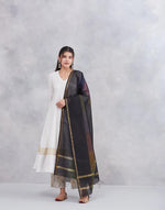 Black Cotton Silk Blend Dupatta