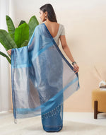 Blue Cotton Silk Blend Maheshwari Woven Wonders Sari