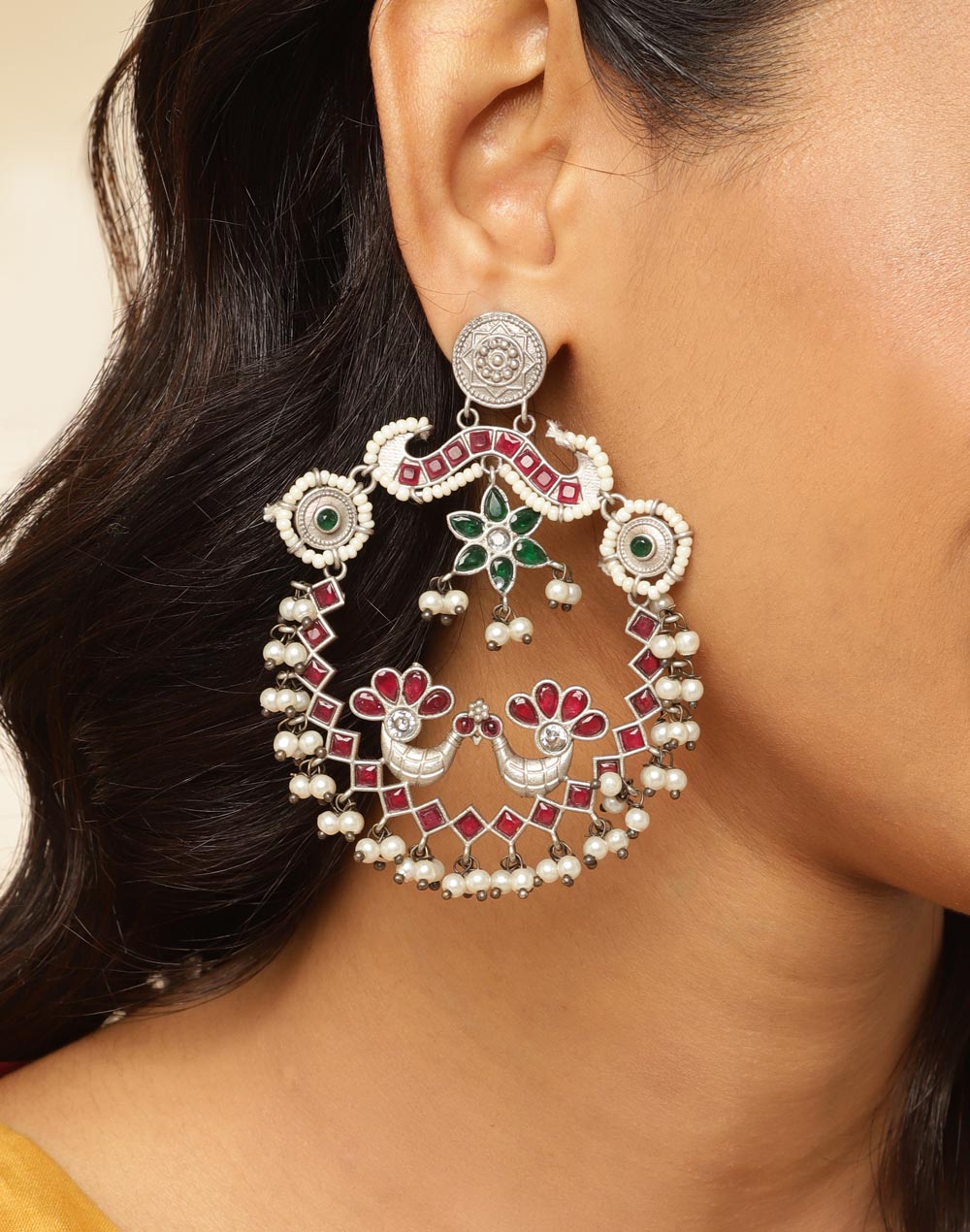 Multi Metal Chand Bali Earrings