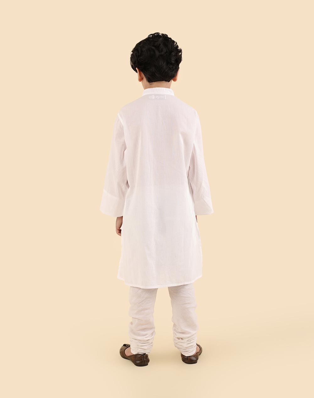White Cotton Chikankari Kurta Long