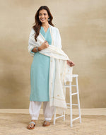 Natural Cotton Silk Blend Hand Embroidery Dupatta