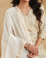 Natural Cotton Silk Blend Hand Block Printed Dupatta