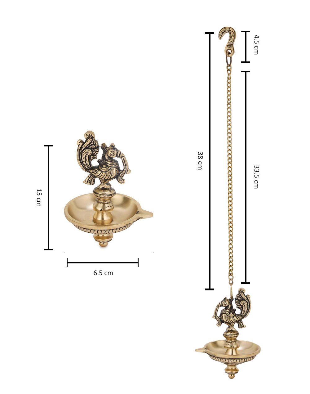 Brass Antiqued Mehnoor Oil Lamp