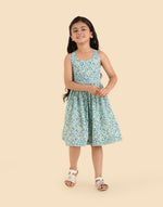 Blue Cotton Printed Dress