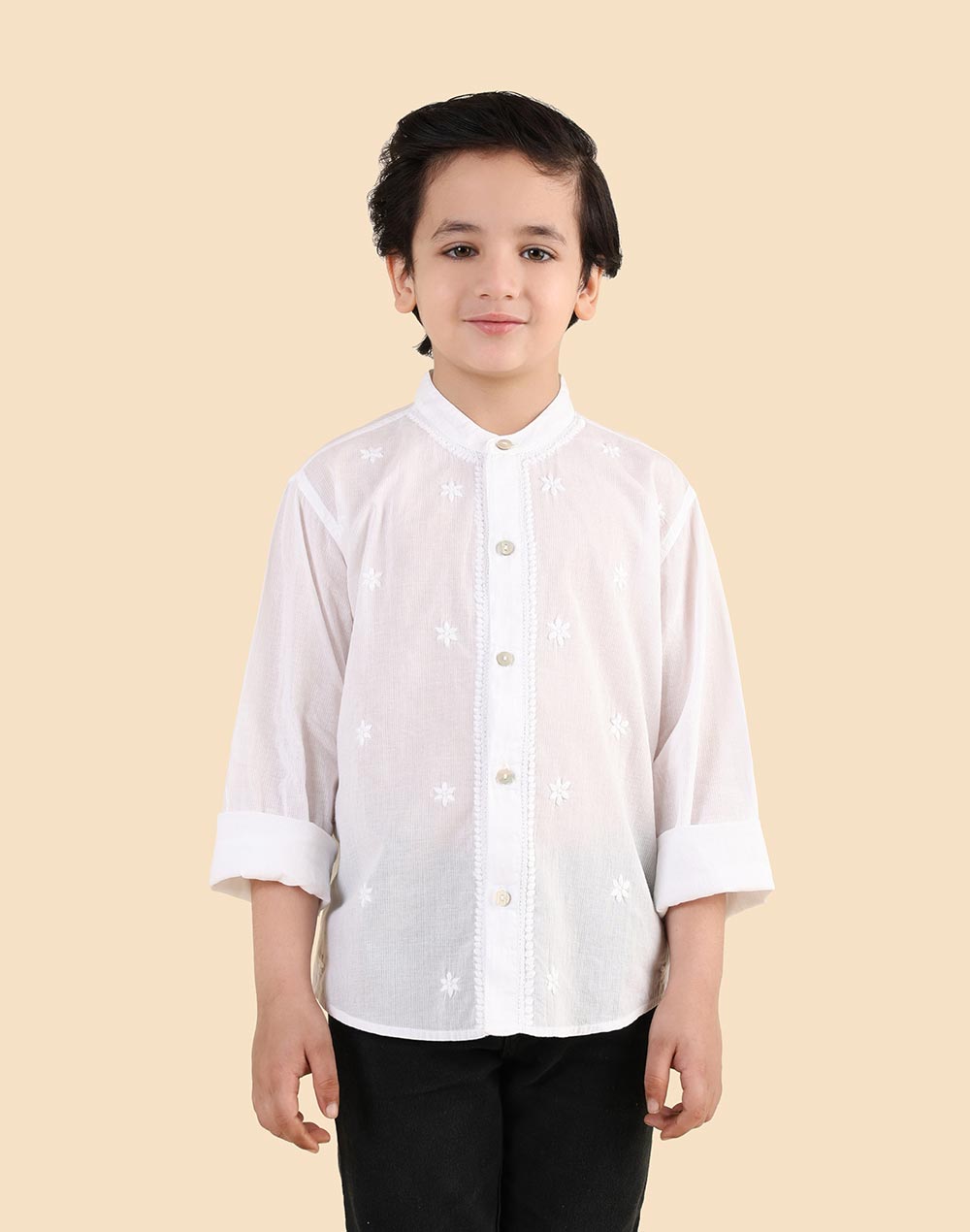 White Cotton Chikankari Shirt