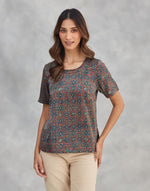 Indigo Cotton Ajrakh Printed Top