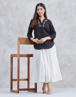 Black Cotton Hand Embroidered Shirt