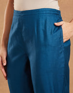 Dark blue Viscose Silk Ethnic Pant