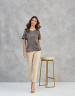 Indigo Cotton Ajrakh Printed Top