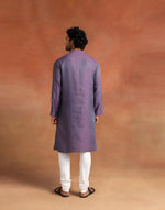 Purple Viscose Silk Long Kurta