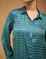 Green Rayon Blend Hand Block Printed Allure Shirt