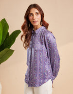 Blue Rayon Blend Hand Block Printed Allure Shirt