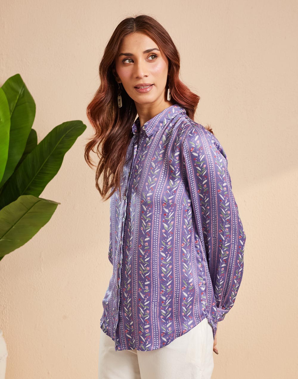Blue Rayon Blend Hand Block Printed Allure Shirt