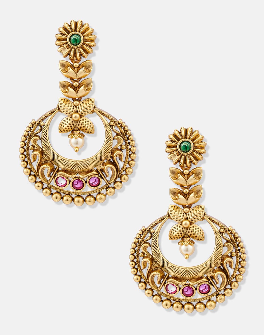 Metal Chandbali Earrings