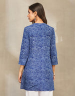 Indigo Cotton Dabu Short Kurta