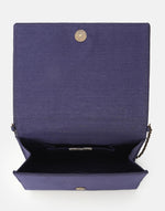 Navy Hand Embroidered Clutch