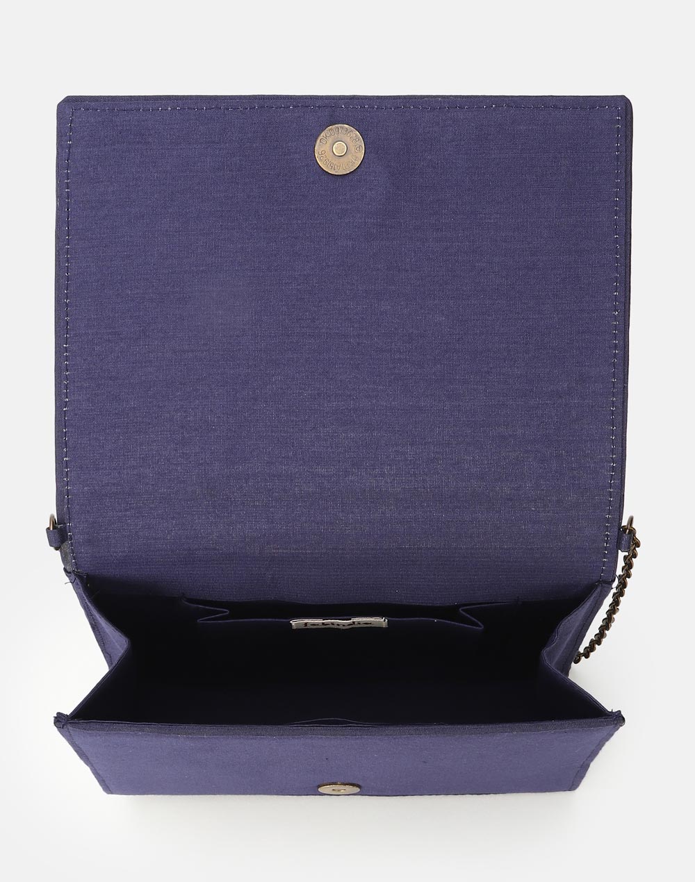 Navy Hand Embroidered Clutch
