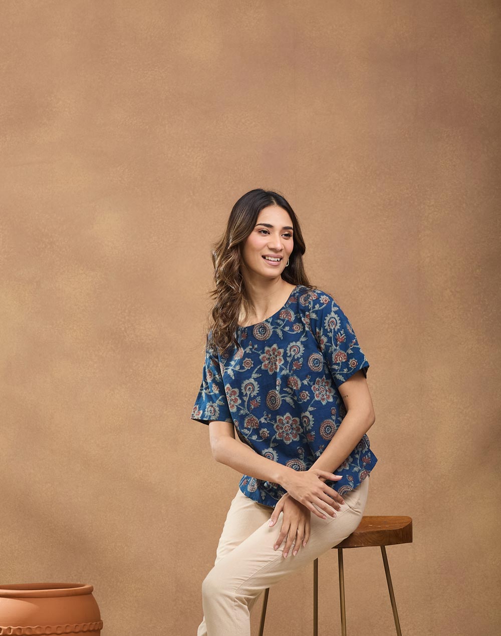Indigo Cotton Top