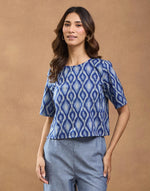 Blue Cotton Short Top