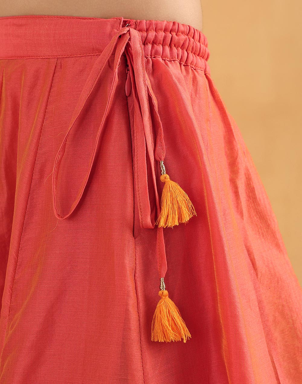 Pink Cotton Silk Blend Embroidered 3pc Ganga Lehenga Set