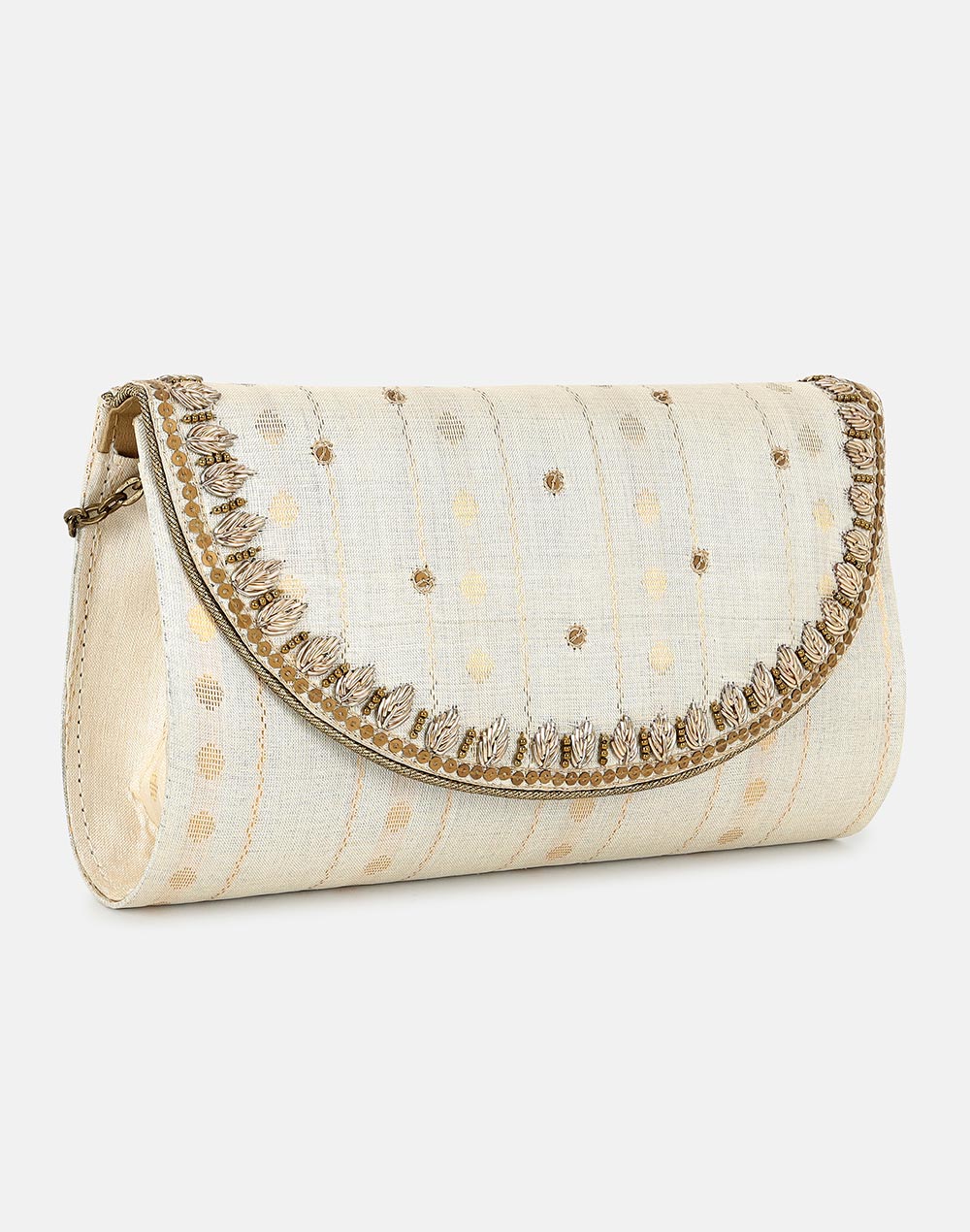 Offwhite Hand Embroidered Clutch