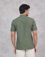 Green Cotton Mid Placket Shirt