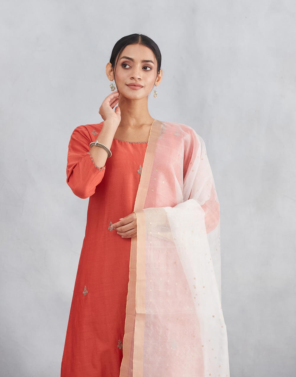 Natural Silk Blend Hand Woven Dupatta