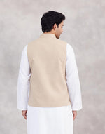 Beige Cotton Nehru Jacket