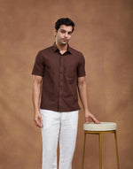 Brown Cotton Bush Shirt